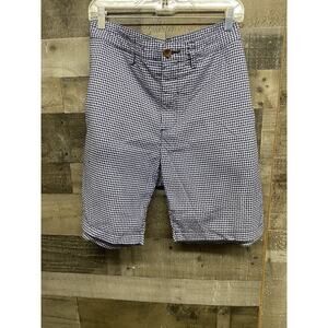 ROBERT GRAHAM Shorts Men’s Size 38‎ Zip Fly 100% Cotton Blue White Plaid